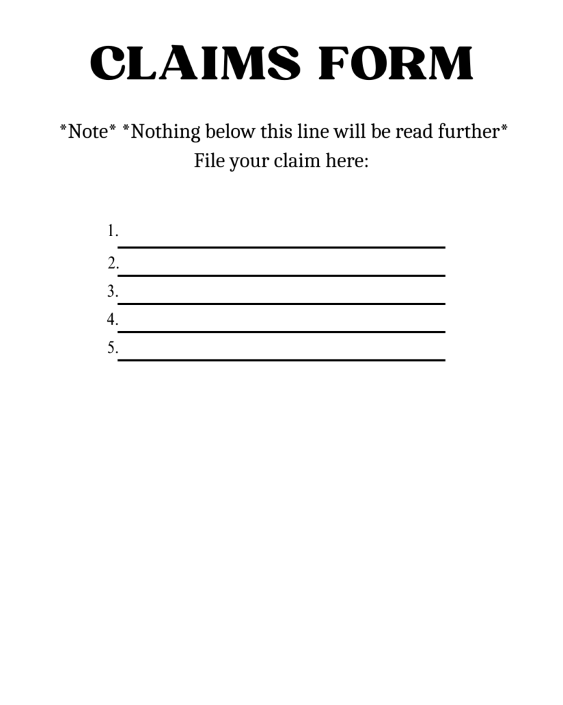 Funny joke claims form